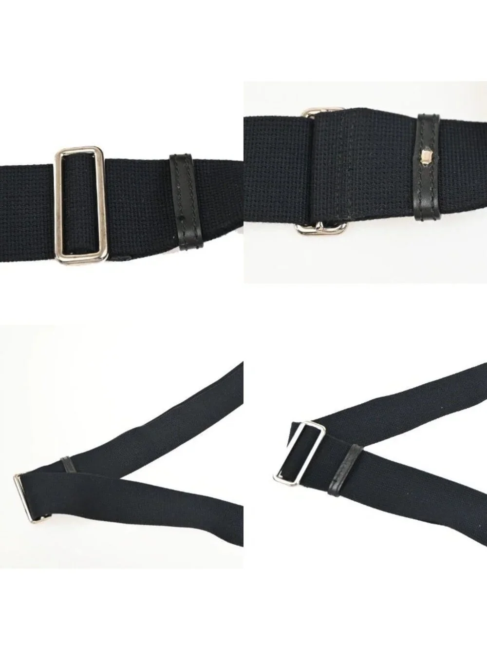 Gucci Sherry Line Messenger Bag Black Canvas Leather